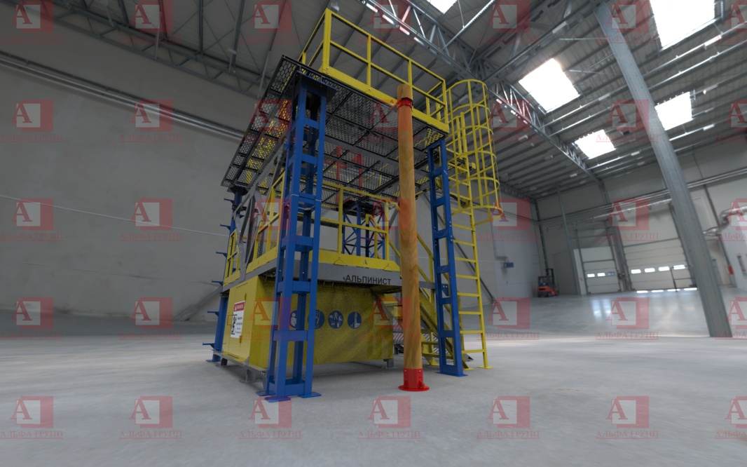 Учебно-тренировочный полигон (комплекс)  Альпинист-03-02-1 (с деревянной опорой).