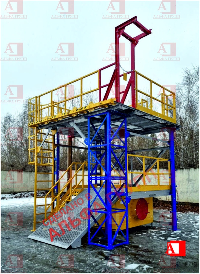 Учебно-тренировочный полигон (комплекс)  Альпинист-03-02-1 (с деревянной опорой).