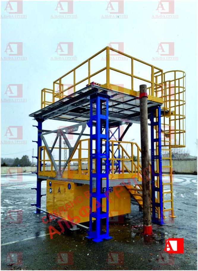 Учебно-тренировочный полигон (комплекс)  Альпинист-03-02-1 (с деревянной опорой).